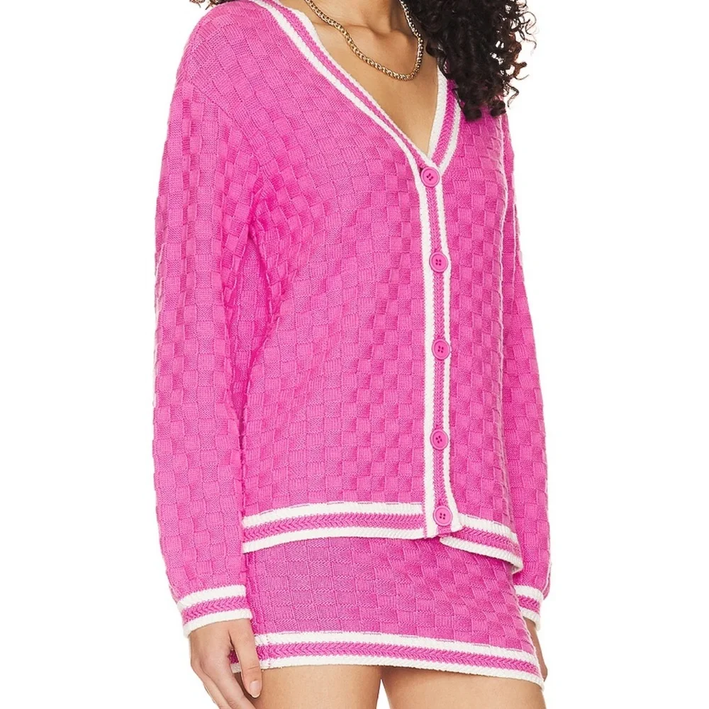 Lovers and Friends Pink Knit Cardigan - Size Large - Picture 2 of 5